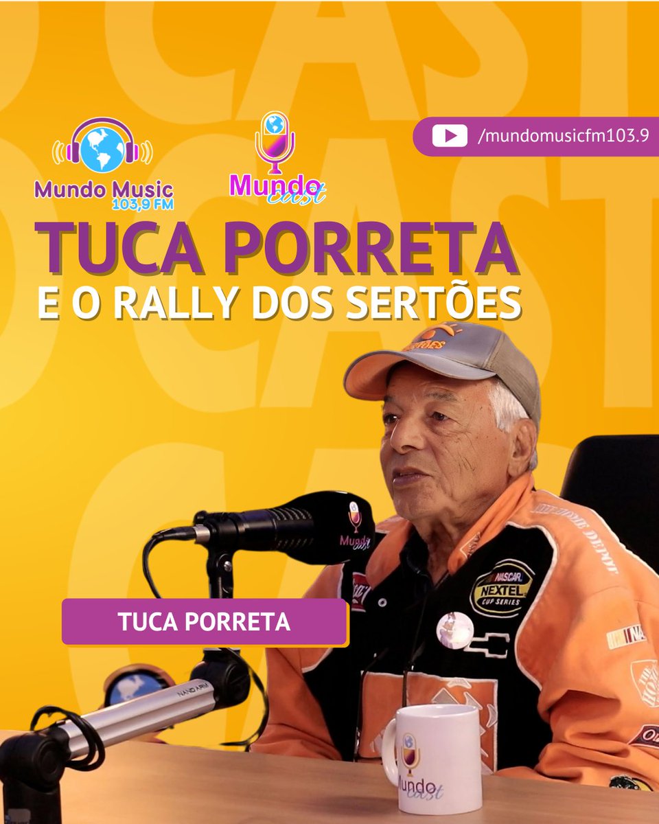 mundomusic1039's tweet photo. 🌟 Novo episódio do Mundo Cast chegando! 🌟

Hoje, a partir das 18h, não perca nosso podcast exclusivo com Tuca Porreta, veterano piloto do Rally dos Sertões! 🏁🚗
Assista o episódio completo em nosso canal do YouTube🎧🔥

#MundoMusic #MundoCast #Podcast #RallyDosSertões https://t.co/j7MncYsyCs