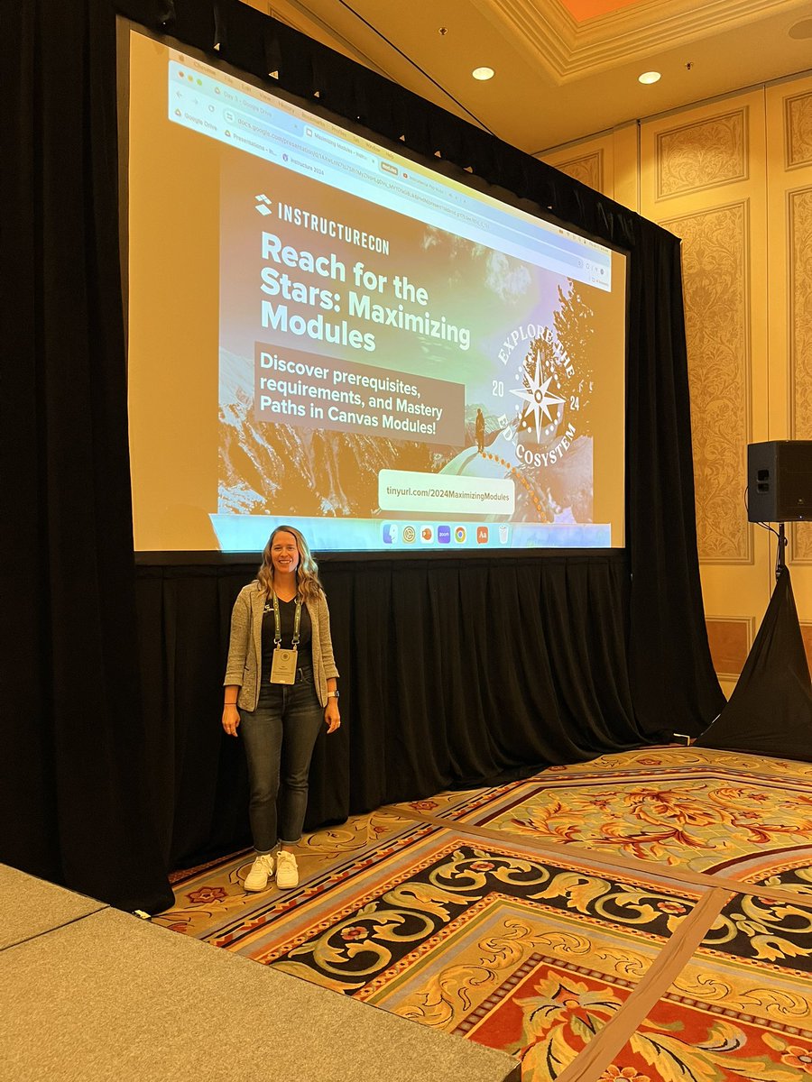 AbbyPagryzinski's tweet image. Present at a national conference ✅

Feeling so grateful, inspired, and energized after presenting on Canvas Modules at #INSTCon24! Thanks to all who attended - I hope it was helpful! #SeekKnowledge