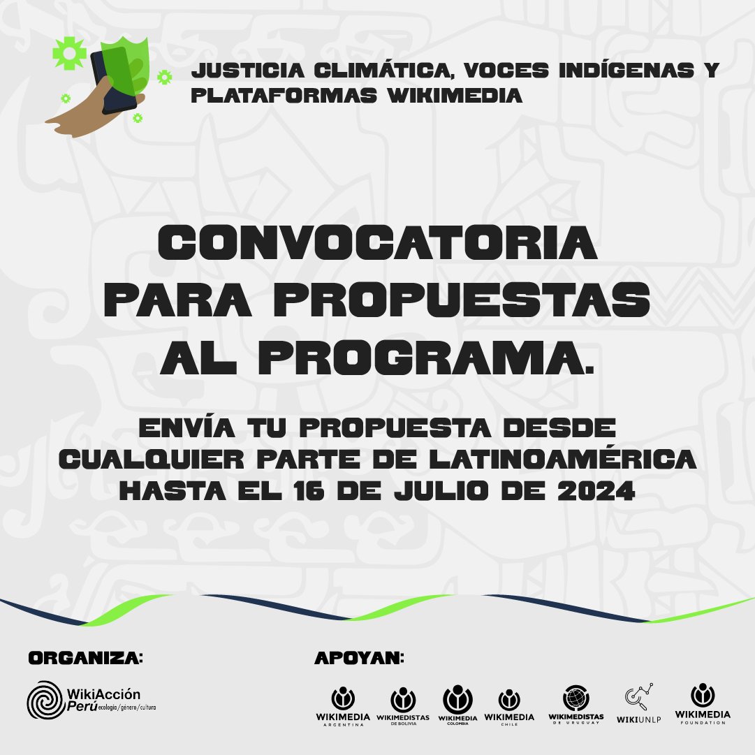 wikiaccionperu's tweet photo. ¿Eres parte de una organización que aborda temas ambientales y perspectivas indígenas, y deseas contribuir al conocimiento en América Latina? Este evento es de tu interés
Envia tu propuesta desde cualquier parte de Latinoamérica hasta el 16 de julio
https://t.co/HYsy4m5WJo📌 https://t.co/NdX1pskbby