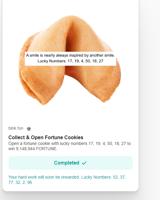 <a href="/blinkdotfun/">blnk.fun</a> <a href="/fortunedotfun/">fortune.fun</a> opened a $fortune cookie just for yall