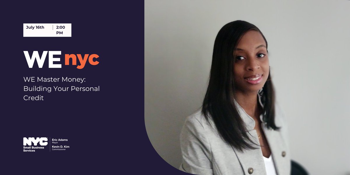 BKE_Network's tweet photo. Calling all women entrepreneurs! Want to learn how to build your personal credit, interpret a credit report, and improve your credit score? Join us for WE Master Money: Building Your Personal Credit next Tuesday, 7/16. #wenyc #smallbiznyc

Register: https://t.co/QFNTd2wULw https://t.co/xxPjbxHX5x