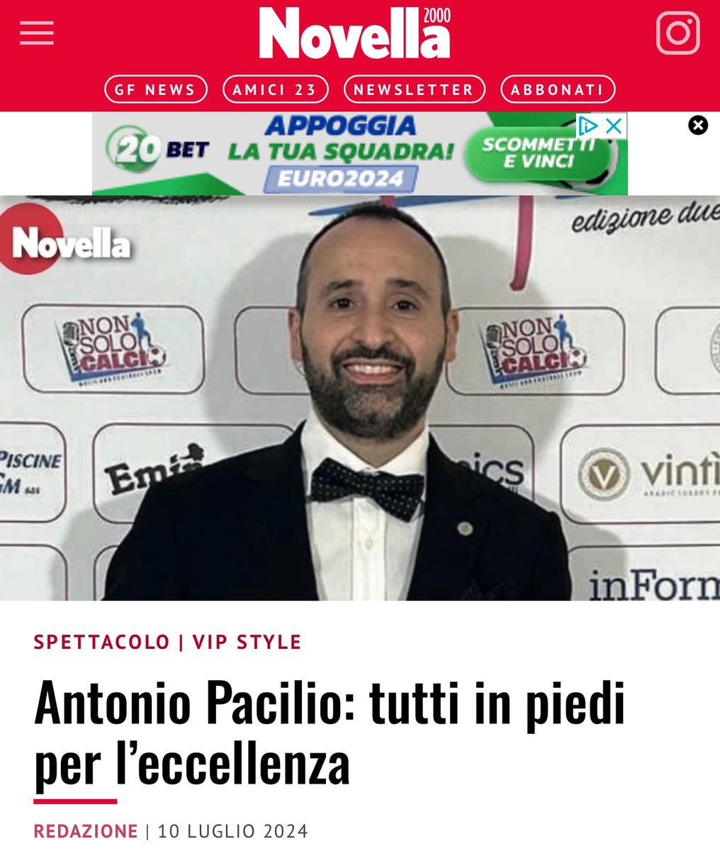 dottpacilioa's tweet photo. ⛔Il Prof. Dr. Antonio Pacilio intervistato su @novella2000_official del grande @alessi.giornalista dalla bravissima giornalista @barbaracarere come eccellenza sanitaria premiata alla famosa e prestigiosa 20a edizione del @malafemmenapremio 

📌STAY TUNED📌 

⭕️UNICA SEDE! https://t.co/TslezYdnvl