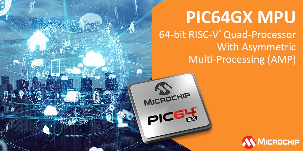 MicrochipTech's tweet image. Increase your design&apos;s compute power with our new PIC64GX MPU, featuring a 64-bit RISC-V® quad-core processor with AMP and advanced security features including integrated NVM. Learn more: mchp.us/4cQmwnO. #Microprocessors #RISCV #Embedded