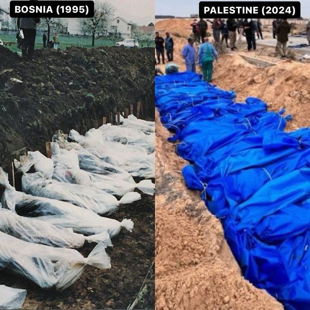 tevfik_hams's tweet photo. Bosna 1995                          Filistin 2024 https://t.co/m0r8lA4Un8