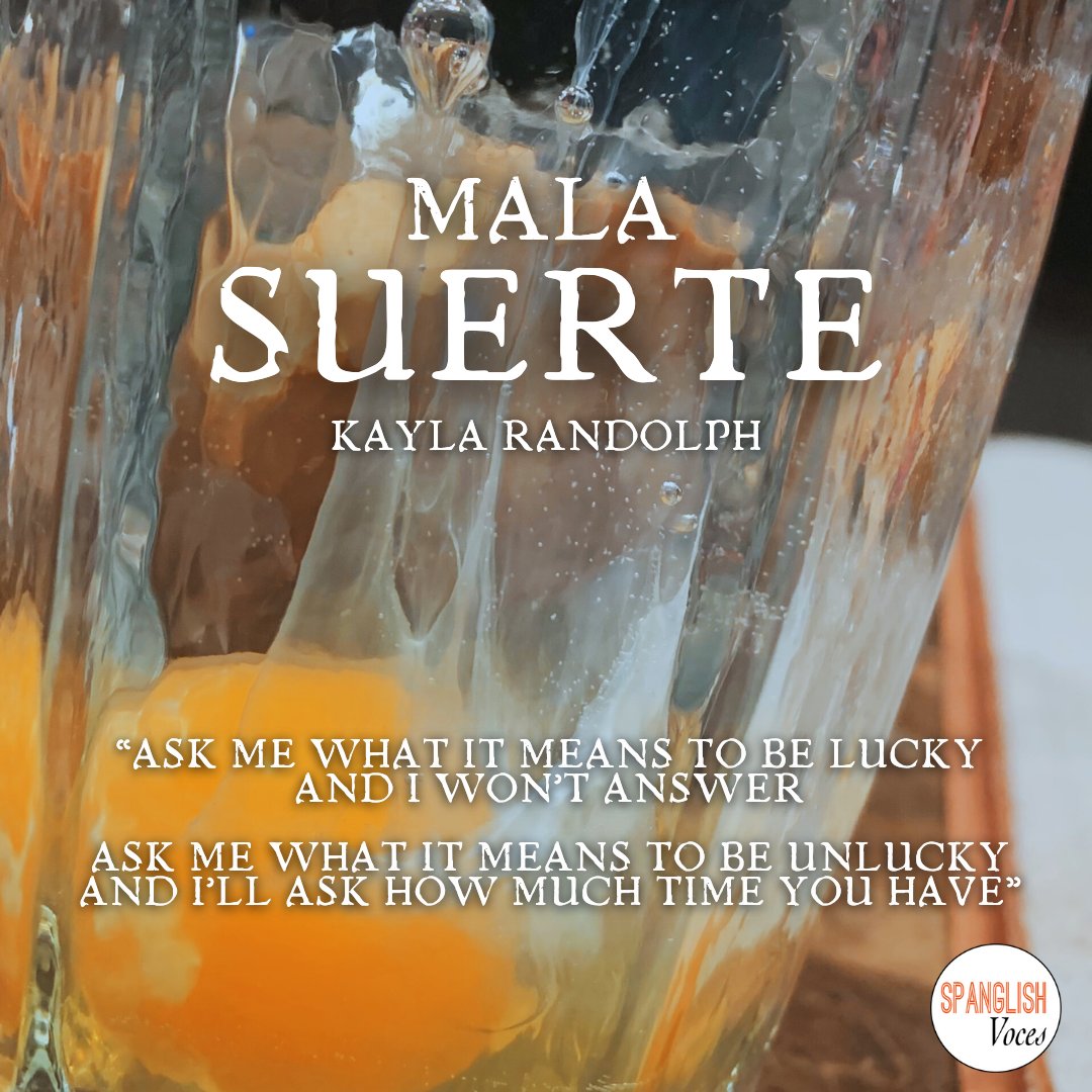 SpanglishVoces's tweet photo. Dive into "Mala Suerte" by Kayla Randolph, where celestial whimsy meets earthly struggles in a tale of fate and fortune. Immerse in poignant imagery and rich symbolism. Link in bio.

 #SpanglishVoces #Poetry #Poemas https://t.co/yTS9wCQL72
