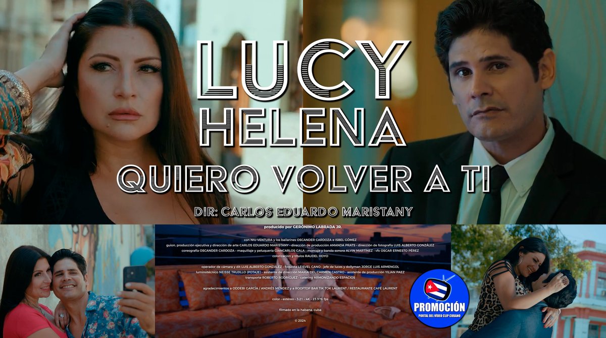 VideoClipCubano's tweet photo. 🟢 Lucy Helena | ¨Quiero volver a Ti¨ | Director: Carlos Eduardo Maristany | #Videoclip | Música Urbana Chilena | #Canción | Artistas #Chile - #Cuba 

Pincha en el enlace para ver esta obra en el #PortalDelVídeoClipCubano

https://t.co/5yIBAlknzm https://t.co/VLr9pWjoZY