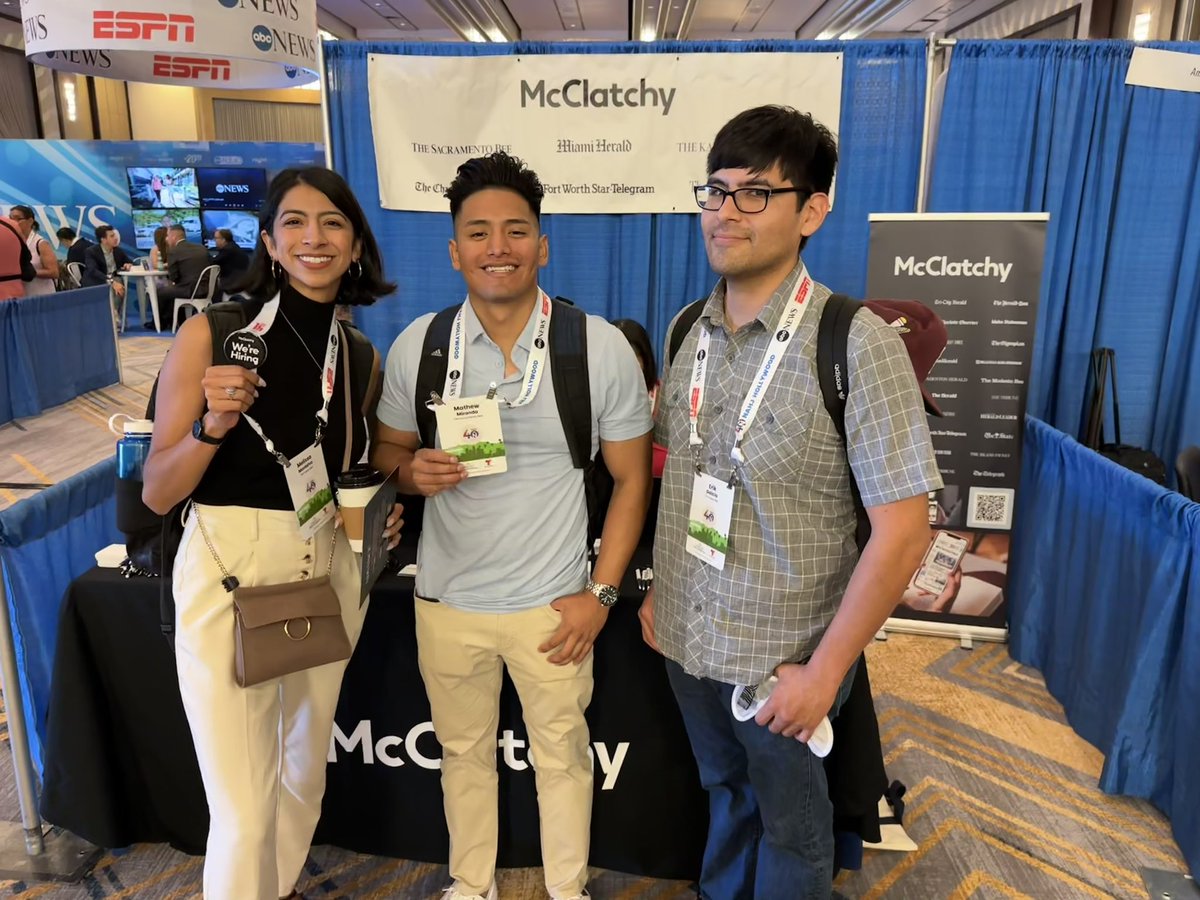 Some of our <a href="/LaAbeja_CA/">La Abeja 🐝</a> team is at #NAHJ2024! Stop by the <a href="/mcclatchy/">McClatchy Media</a> booth to learn about open positions companywide and subscribe to the <a href="/LaAbeja_CA/">La Abeja 🐝</a> newsletter for California Latino stories! <a href="/NAHJ/">NAHJ</a> #morelatinosinnews