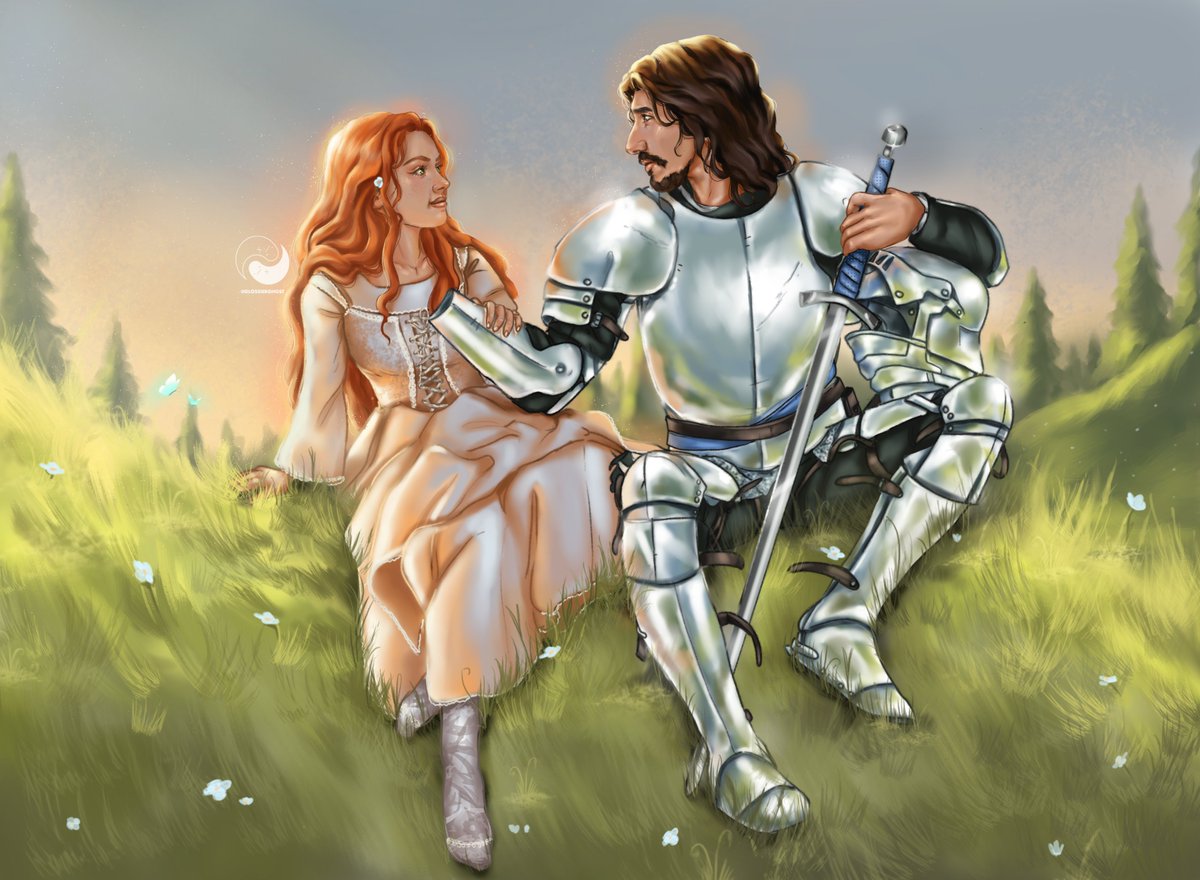 Sunny meadows with the distant sound of a crystal river is where I found myself falling in love with you my sunshine☀️🌿

#clydephee #reylo #reyloau #reyloart