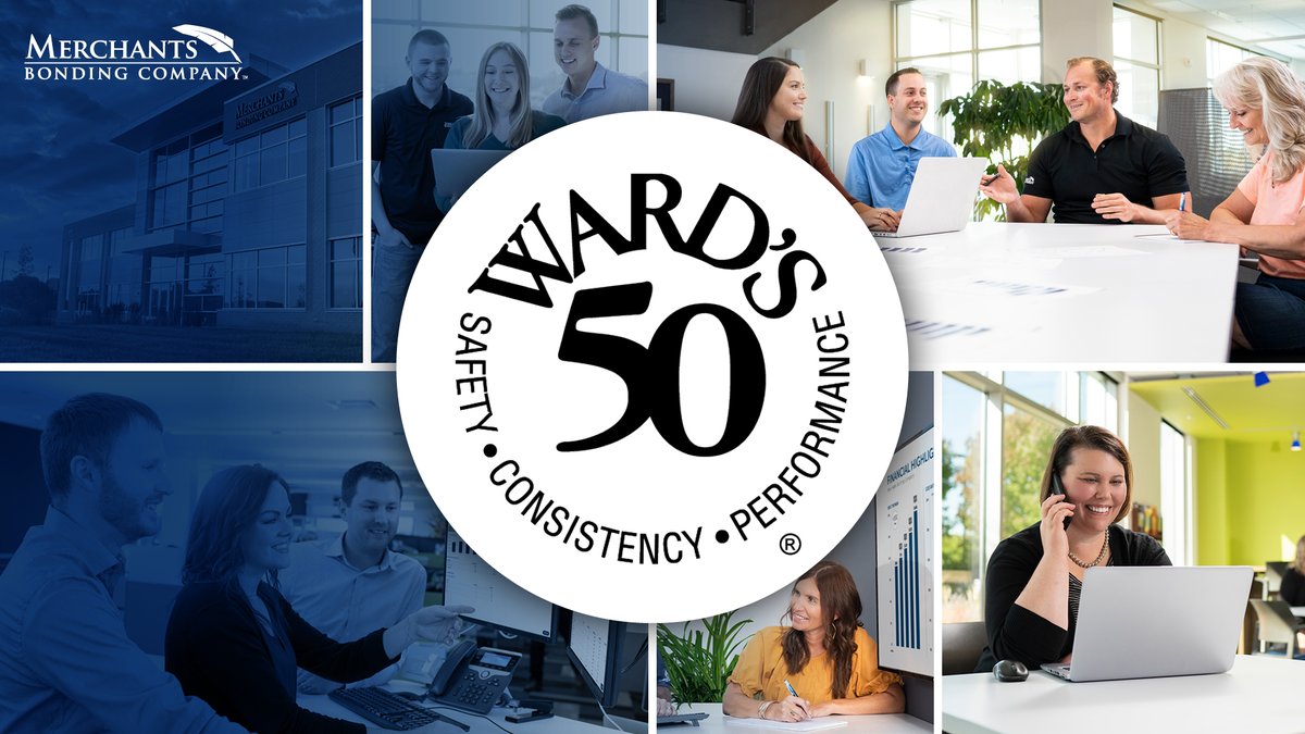 MerchantsBond's tweet photo. Just Announced!  Merchants is proud to be one of  Ward’s 50, recognized for our financial stability, growth, strong capital positions, and underwriting results. 
Learn more at https://t.co/bUZTzd61bi https://t.co/5mgSvpXpOZ
