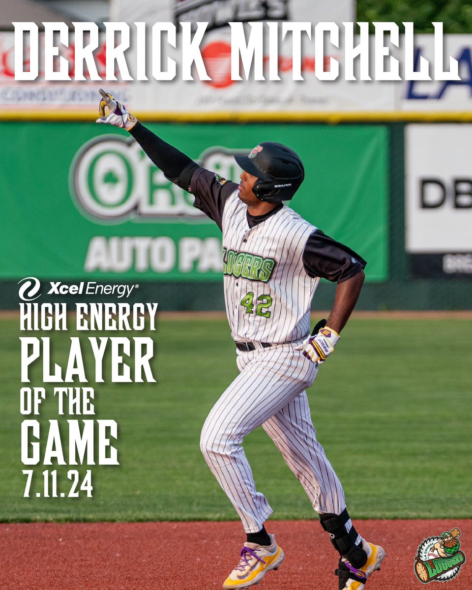 <a href="/derrickam04/">Derrick Mitchell</a> is named the <a href="/xcelenergy/">Xcel Energy</a> High Energy Player of the Game for the 5th time this season⚡️

2-4, 2 HR’s, 7 RBI
