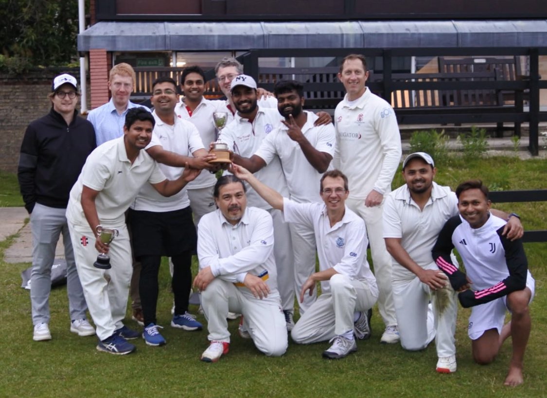 The last time @MRC_LMB team won the interdepartmental cricket cup John Walker was playing in the side! (1982 we think.) Great game against Chemistry, very close!