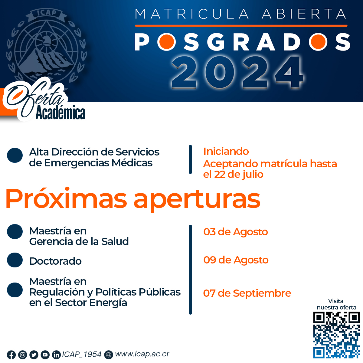 icap_1954's tweet photo. 📷 Alta Dirección en servicios de emergencias médicas
📷 https://t.co/nMN9oAYZeH
📷 Regulación PP en el Sector #Energía
📷 https://t.co/oSIYlt2zvG
📷 Gerencia de la #Salud
📷 https://t.co/D2PD1vlaCw
Doctorado
📷 Ciencias Públicas y Empresariales
📷 https://t.co/crqOss5RLX https://t.co/StFtleAFTR