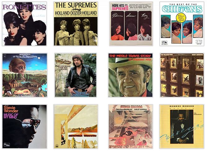 deredordica's tweet photo. Recent acquisitions #ronettes #supremes #chiffons #stravinsky #bernstein #waylon #blackbyrds #steviewonder #georgebenson #merletravis https://t.co/fgnaDd2wBB
