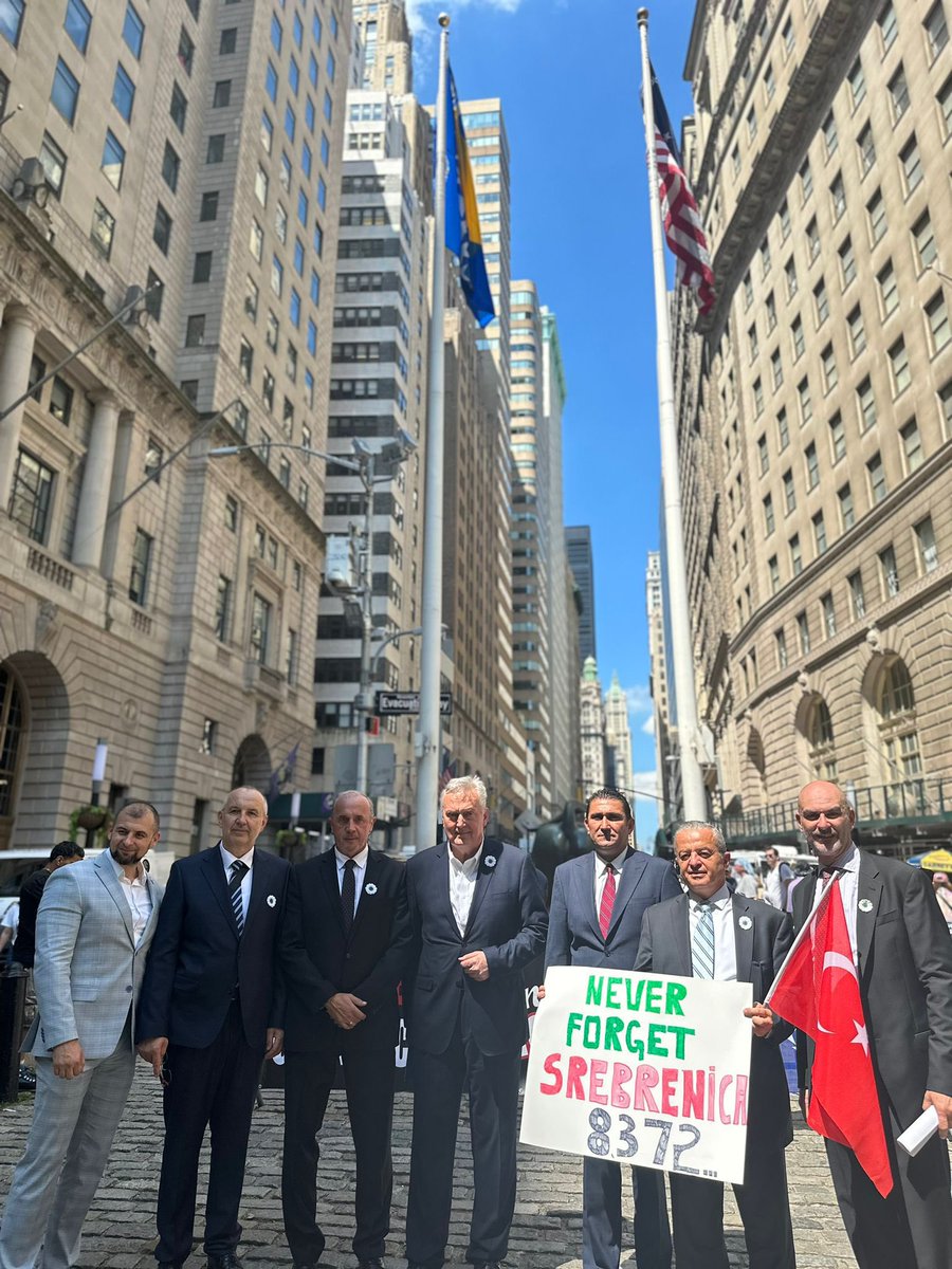 On the 29th anniversary of the Srebrenica Genocide, I attended the commemoration ceremony in the Manhattan Bowling Green Park.

We share the sufferings of our Bosniak brothers who were martyred and will never forget one of the most painful and disgraceful pages in the history.
