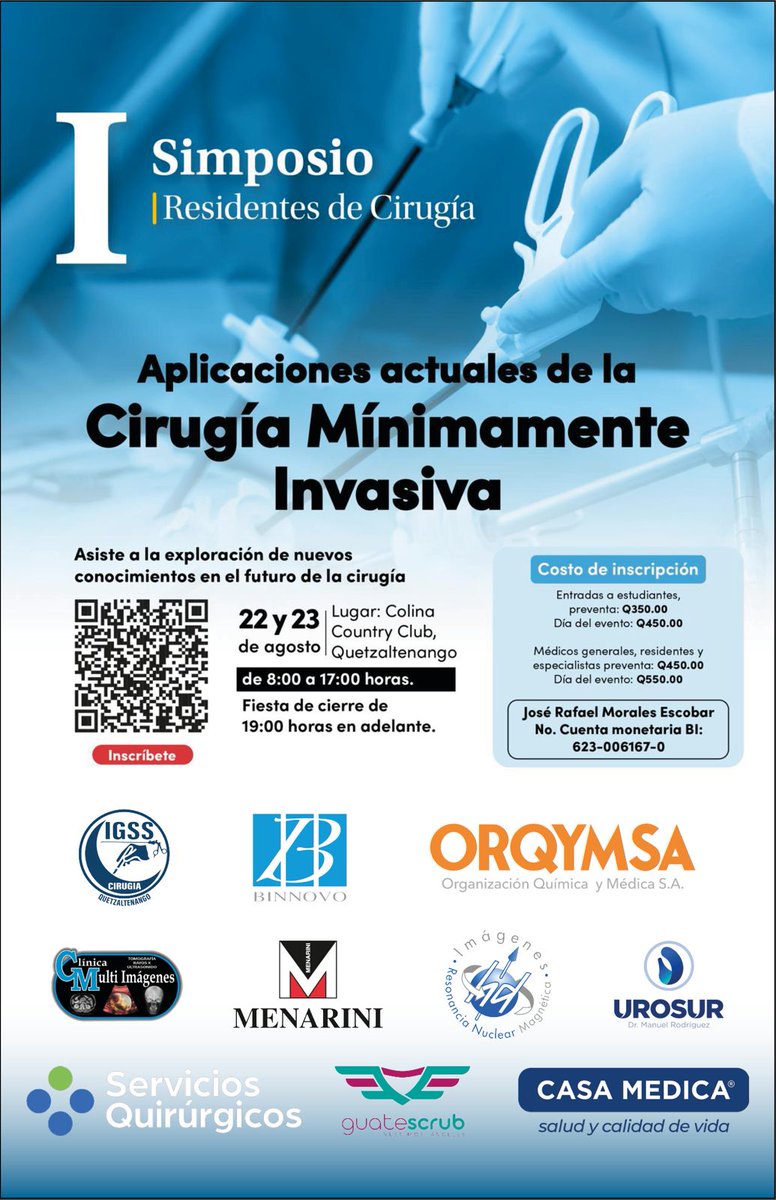 makitoguz's tweet photo. Primer simposio de Residentes de Cirugia General IGSS Quetzaltenango, INSCRÍBETE https://t.co/BFGSvE3gTz