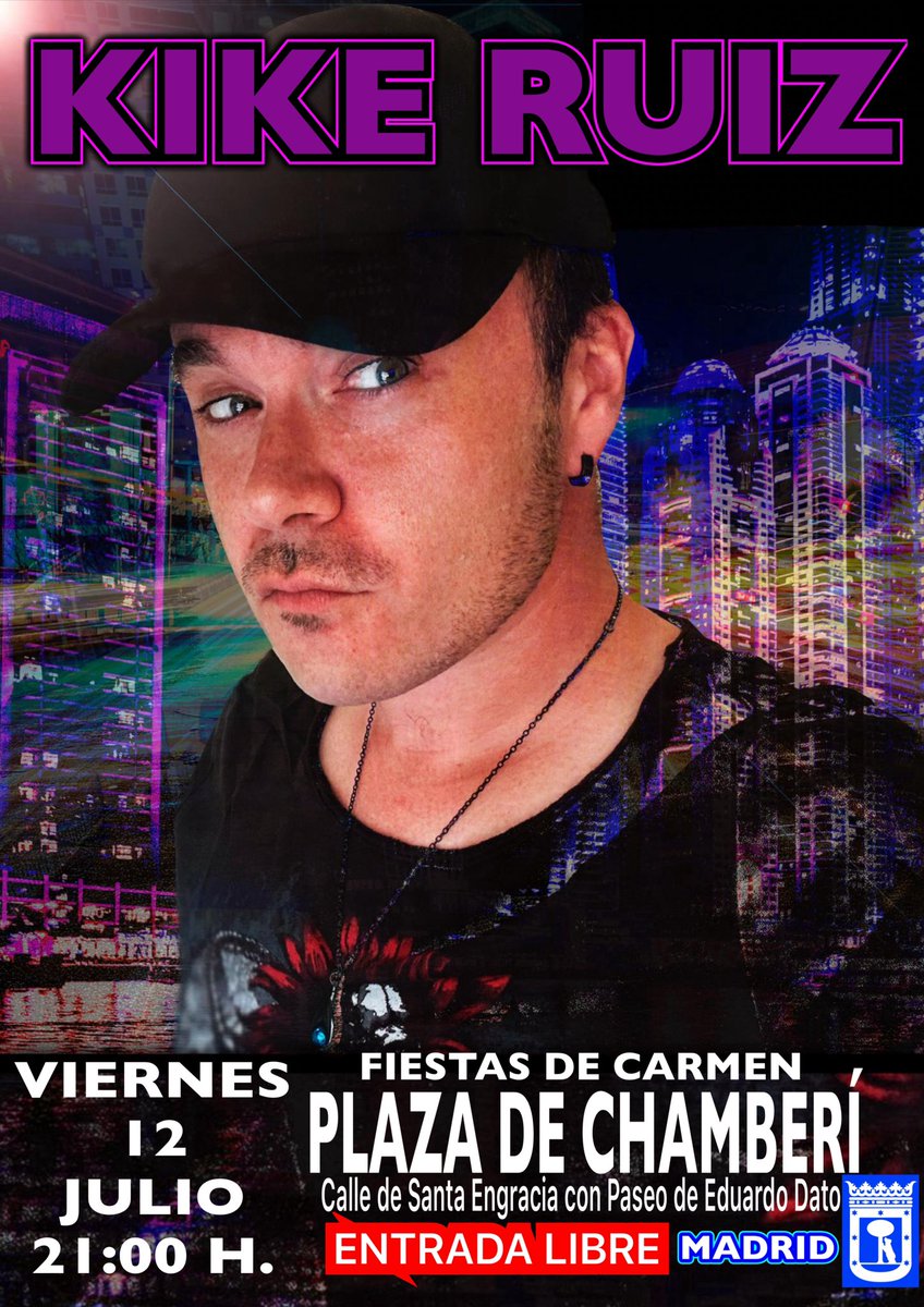 Mañana VIERNES!!!!! A las 21:00 h. Estaré tocando en las fiestas del Carmen en la Plaza de Chamberí. Cómo siempre, acompañado por toda mi banda, presentaremos las canciones de mi nuevo disco. 
TE ESPERO!!!!!