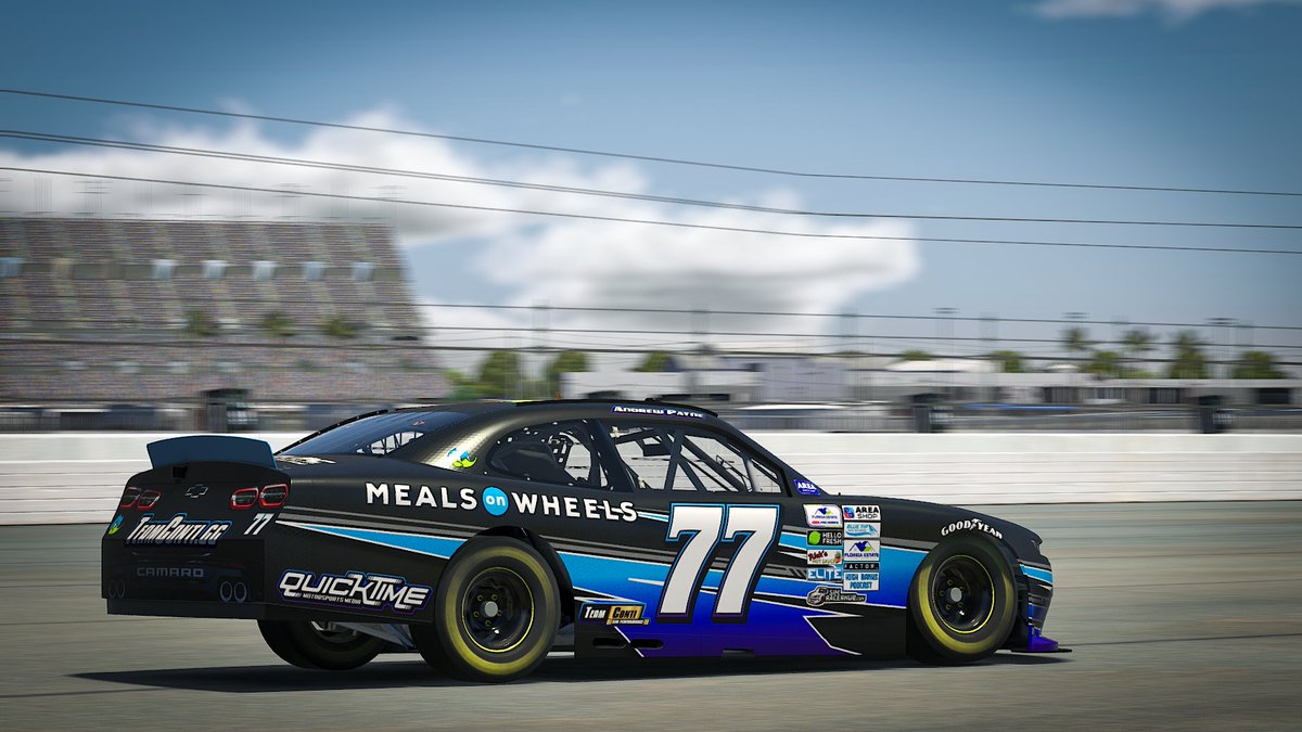 It's the <a href="/AREAiRacing/">AREA iRacing</a> Pro Series kickoff tonight and we're ready! <a href="/AndrewPayne93/">Andrew Payne</a> will run this <a href="/_MealsOnWheels/">Meals on Wheels</a> #77, featuring Quicktime Motorsports Media, <a href="/MARDONPC/">MARDON PC</a>, and <a href="/TeamContigg/">Team Conti</a>.