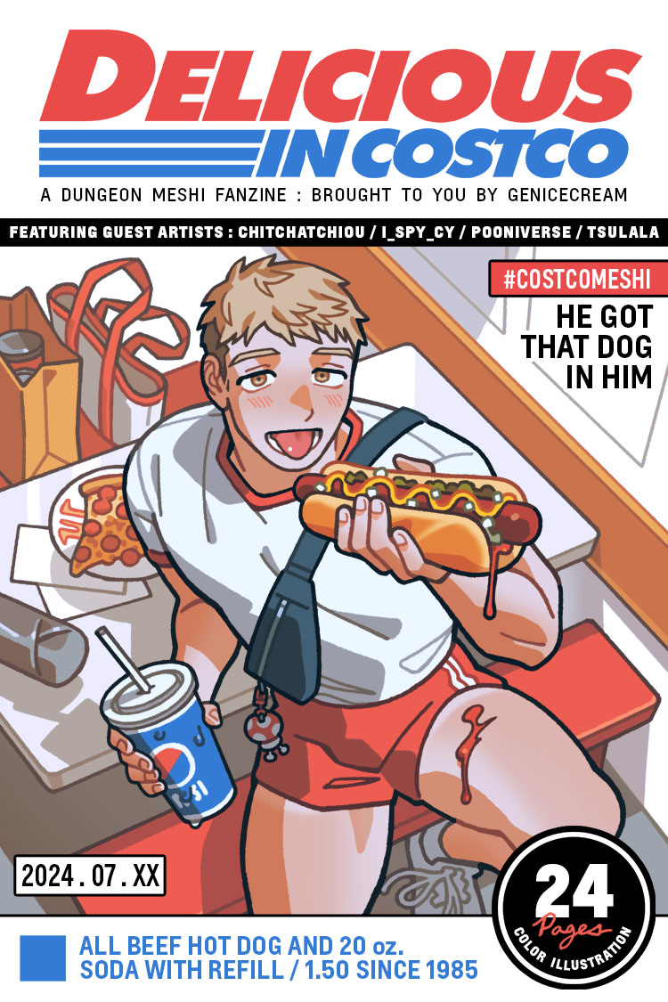 genicecream's tweet image. he got that dog in him………
#costcomeshi zine preorders will open on my shop july 15 (monday, 12pm PST) to july 19 (friday, 10pm PST) !!🛒