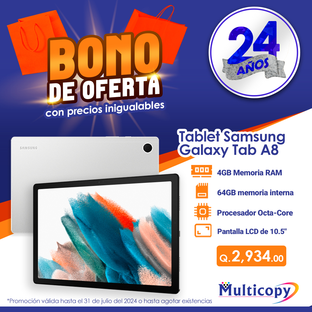 multicopyguate's tweet photo. Descubre el rendimiento excepcional del Samsung Tab A 8. ¡No te pierdas nuestro bono especial y llévate el tuyo antes de que se agoten!📱✨ https://t.co/0SUrrFnI0q