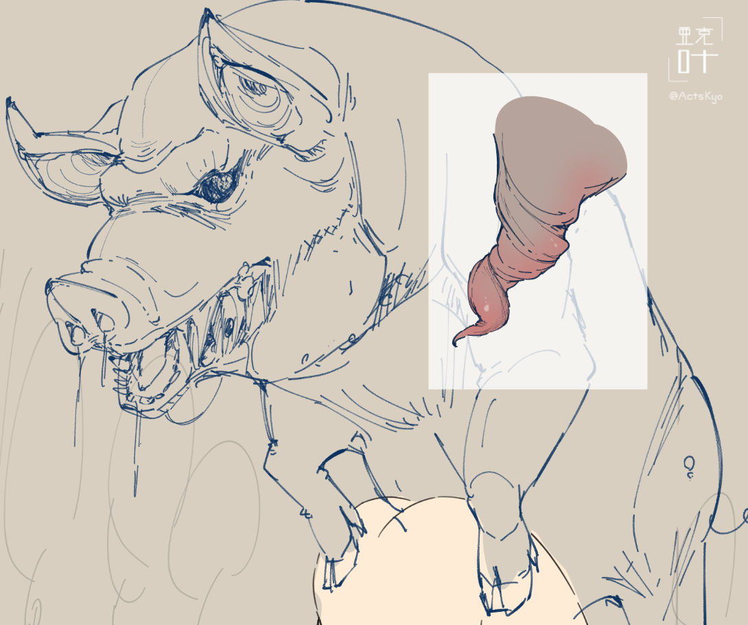 パテ乾いておちんぽパテ作れたので参考にして描いてみた。いい感じ 