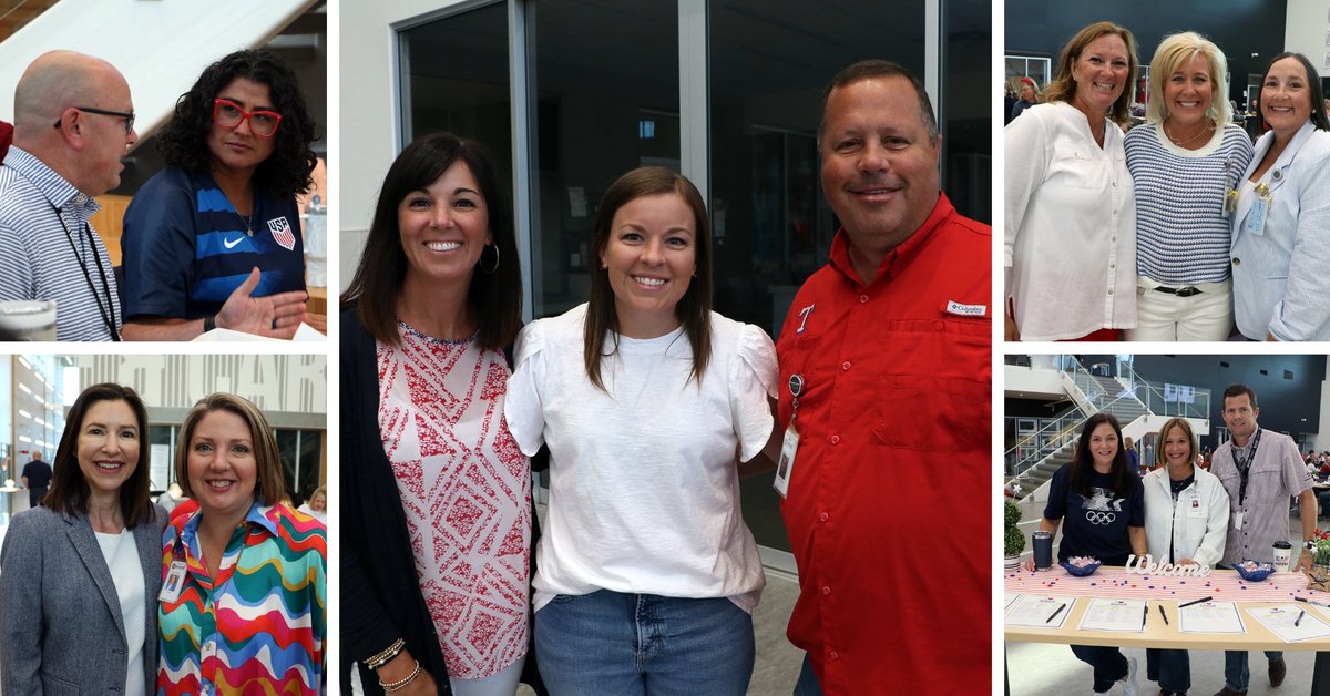 rockwallschools's tweet photo. School principals, assistant principals and other district leaders held a leadership conference today to get ready for the new school - Olympic style! ❤️🤍💙
Our leaders left with new knowledge and determination to go for gold 🏅 this school year. https://t.co/J5gy43OnbS