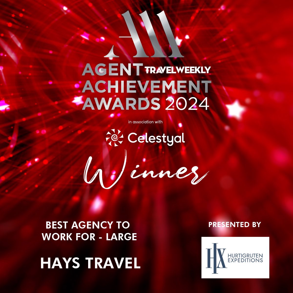 travelweekly's tweet photo. It’s a double win for Hays Travel, Best Large Agency to Work for winner! @HaysTravel #TWAAAs https://t.co/gLW2dHGHXD