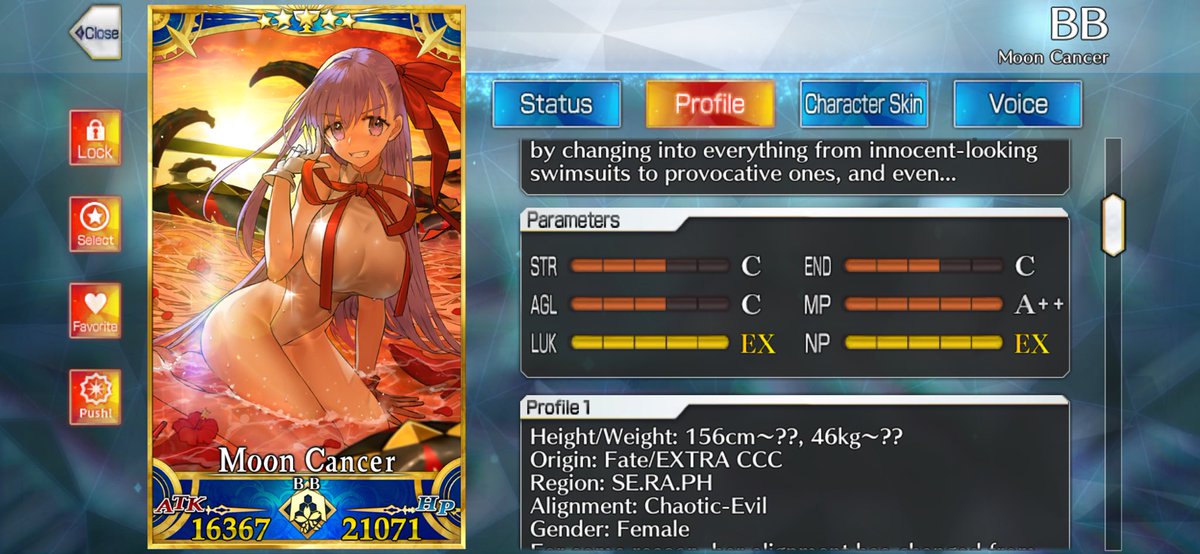 dailybbsummer's tweet photo. Bb has three stats at C rank, C C C… what could it mean?
#Bbfacts #BB #FGO #FateEXTRA https://t.co/Y5geHQ4Q0y