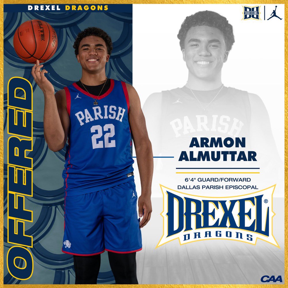 ArmonAlmuttar's tweet photo. I am incredibly blessed to share that after an amazing conversation with @Coach_Chavis , I have received a Division 1 offer from Drexel University. #AGTG #FearTheDragon 🐉 https://t.co/714VaUkrKM