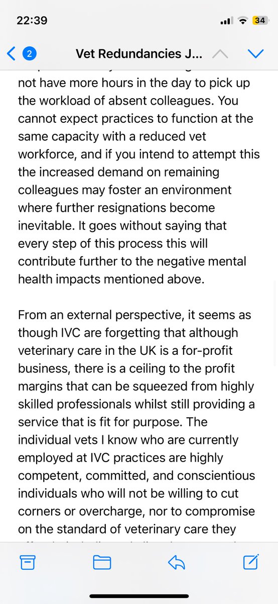 I wrote the below email to the CEO of <a href="/IVC_Evidensia/">IVC Evidensia</a> regarding  recent plans to axe vets to maximise shareholder profits. This industry cannot continue to provide affordable and competent veterinary care in the face of rampant corporate greed.