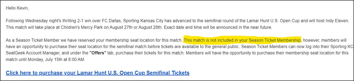 Yikes! 😬STM benefits are going South at <a href="/SportingKC/">Sporting Kansas City</a>. I wonder how many will show up for the semi-final match? Why give folks another reason to not renew their tickets next season? I hope for better weather, too! <a href="/NoOtherPod/">No Other Pod</a> <a href="/FortheGloryKC/">For the Glory KC Podcast</a>