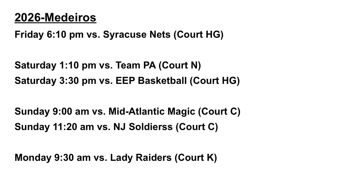 Grace Mik (@gracemik21) on Twitter photo Here is my schedule for this weekends Hoop Group Jersey Shore Live tournament! <a href="/ctstarters/">CT Starters AAU</a> Here is my schedule for this weekends Hoop Group Jersey Shore Live tournament! <a href="/ctstarters/">CT Starters AAU</a>