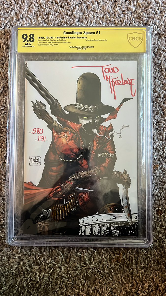 RAComicsLLC's tweet photo. Gunslinger Spawn 1 signed and numbered ππππ₯°π₯°π₯° @Todd_McFarlane #imagecomics #spawn #bestartinthebusiness #comicbooks #gunslingerspawn #dailyspawn https://t.co/89EyHQ1DFs