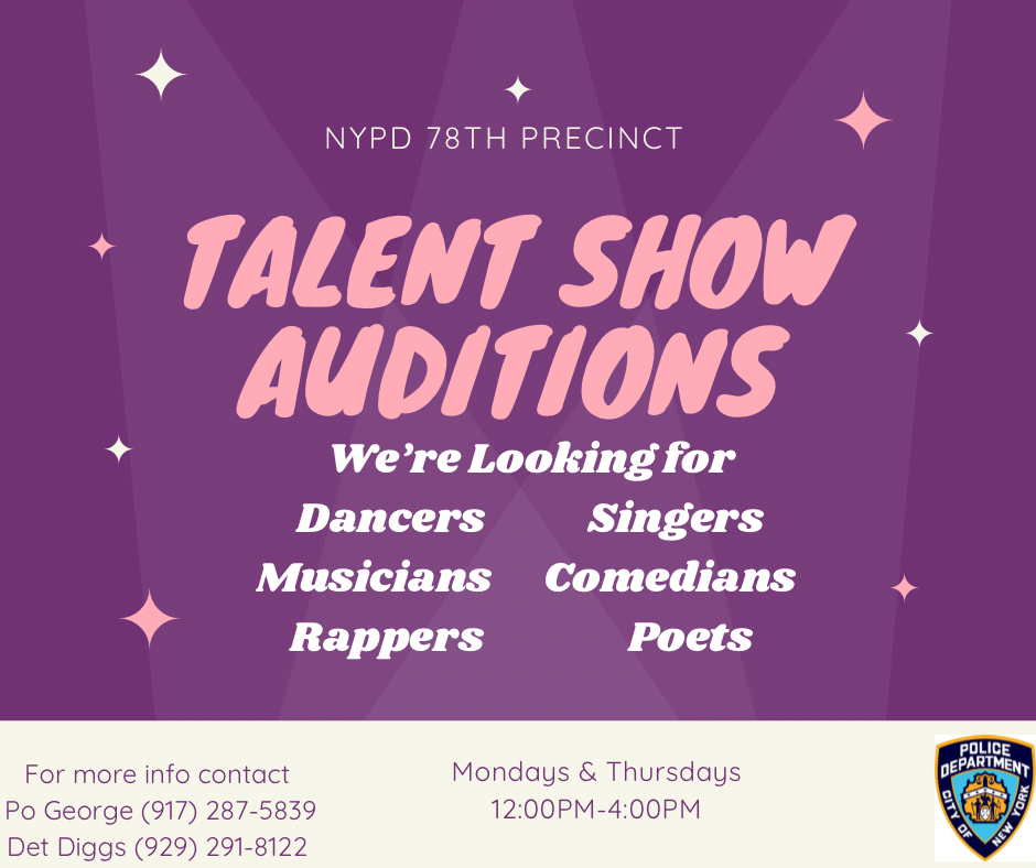 NYPD78Pct's tweet image. If you or anyone you know has a special talent, then send them our way! The Youth Coordination Officers of the 78th Precinct are looking for talented youths to participate in the upcoming Rythm and Shields Competition with the NYPD and we can’t wait to hear from you.