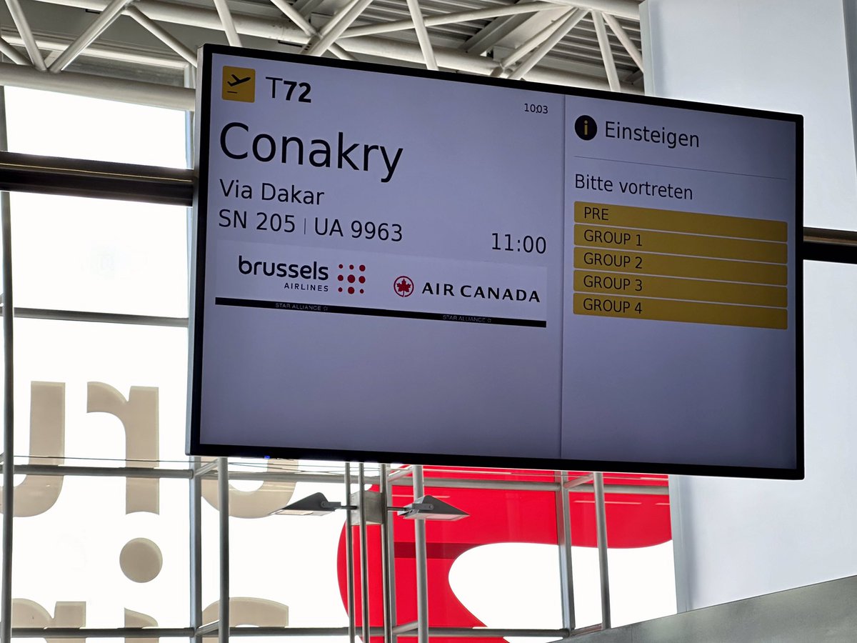 TodaysFlight's tweet image. A little less than 6 hours from #BRU to #DSS on an #A333 with Brussels Airlines titles on the outside, while inside everything screams Lufthansa. Except for the bubbles. 
#SN205 #Brussels #Airlines #aviation