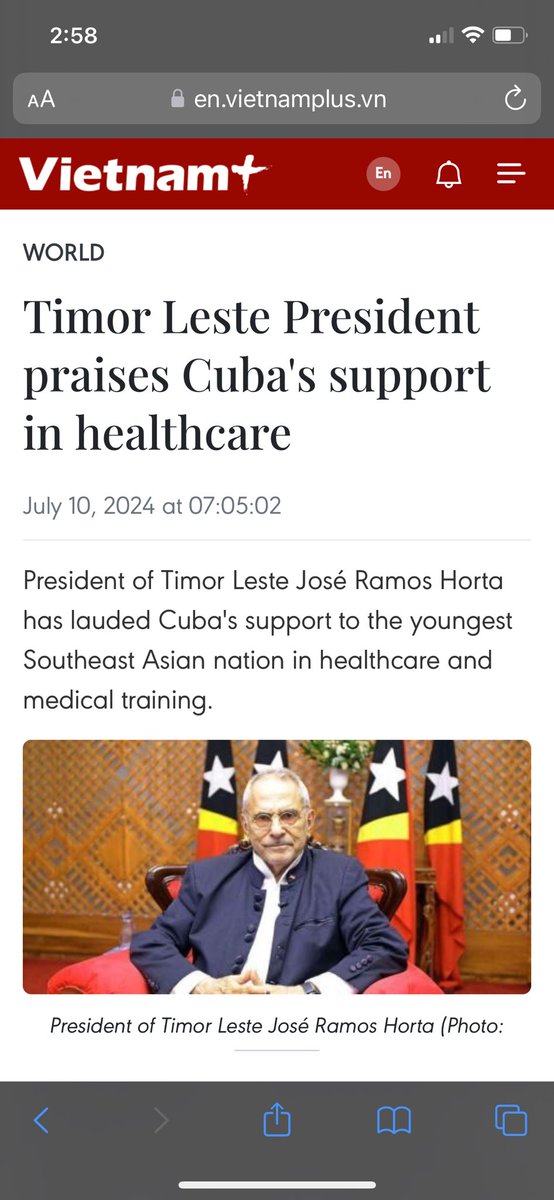 cdnntwrkoncuba's tweet photo. “out of 1,300 doctors in Timor Leste, 1,100 were trained by Cuba.” https://t.co/GprKMhBFRW