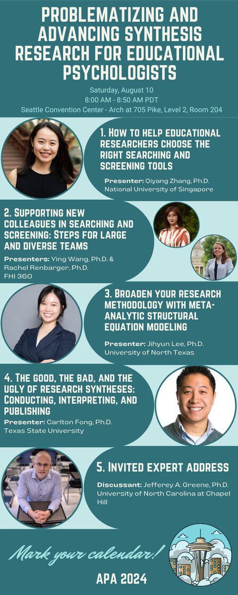Jihyunii2's tweet image. See you in Seattle :) 
@carlton_fong 
#APA2024 #MetaAnalysis #MASEM