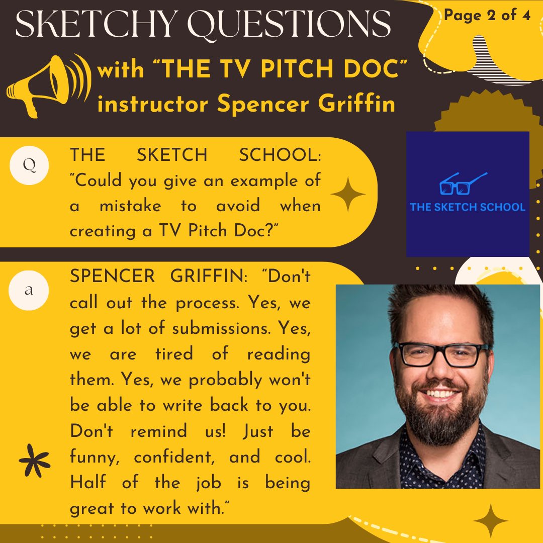 TheSketchSchool's tweet image. TV Pitch Doc Tips! thesketchschool.com/product/the-tv… #tvwriter #comedy #comedywriting #tvpilot #writercommunity