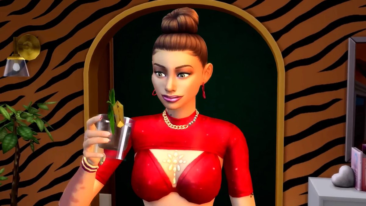 indiamgraham's tweet photo. what i noticed in the #lovestruck trailer ❤️‍🔥

• definitely thought we were getting this archway with courtyard oasis
• the jewelry
• ive been manifesting glass doors
• love that the “hotel” is a cheaper shell vs other worlds

#TheSims4Lovestruck #Sims4 
📸@thesimcommunity https://t.co/c13ky0MYcE
