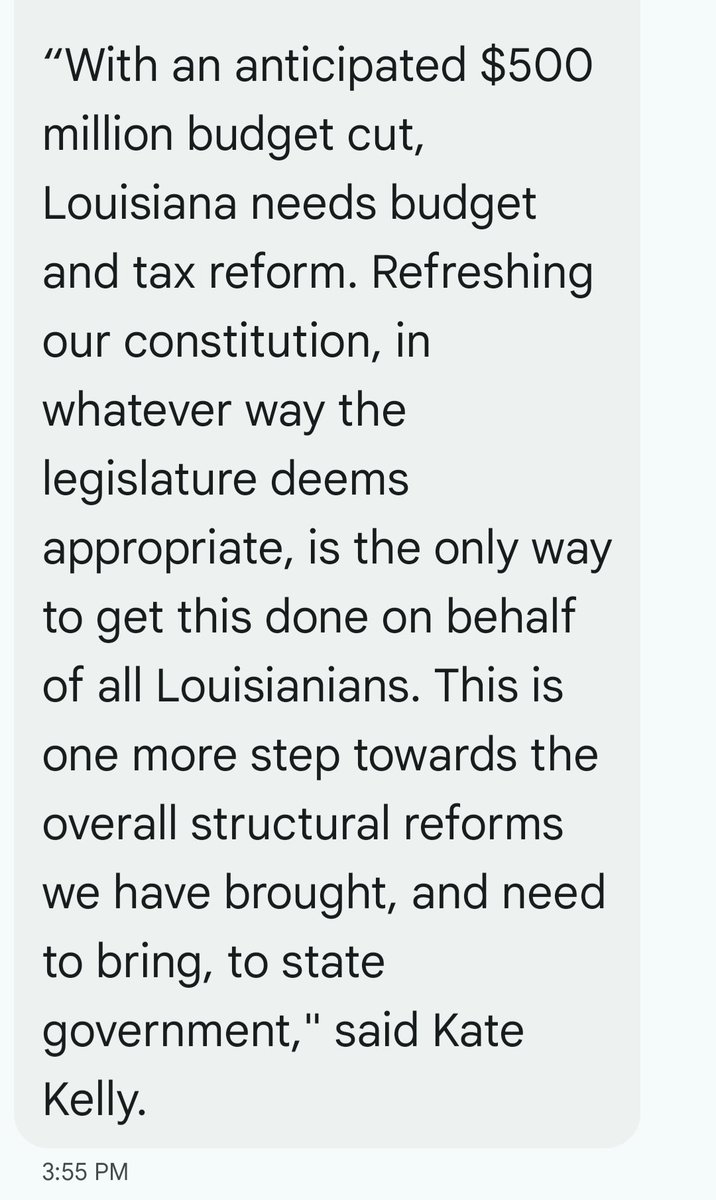 Julie O'Donoghue (@jsodonoghue) on Twitter photo In a statement from <a href="/LAGovJeffLandry/">Governor Jeff Landry</a>'s spokeswoman, Landry says he supports holding a special session on constitutional change. #lalege In a statement from <a href="/LAGovJeffLandry/">Governor Jeff Landry</a>'s spokeswoman, Landry says he supports holding a special session on constitutional change. #lalege