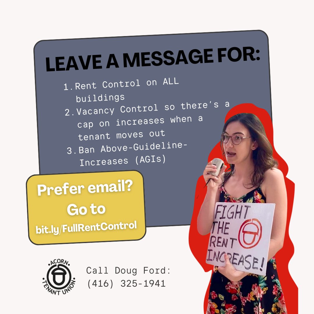 OntarioACORN's tweet photo. Give it a shot! Let's fill Ford's voicemail with msgs from #Ontario tenants &amp; supporters of full rent control! ✊☎️Prefer email? Send a msg here: https://t.co/kEdUGuDlzz

#FullRentControl #BanAGIs #Housing #AffordableHousing #TenantRights #PeoplePower #Organize #Mobilize #onpoli https://t.co/yHT6RpY58B