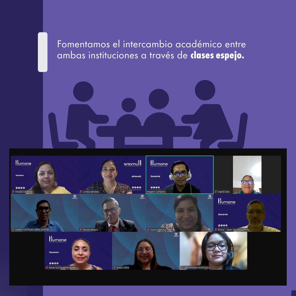 HumaneNegocios's tweet photo. Iniciamos el  Programa de Movilidad Docente con el @teclemas .🌍 A través de clases espejo, nuestros estudiantes y docentes colaborarán estrechamente para fortalecer sus habilidades y enriquecer su aprendizaje. https://t.co/oLVHDU9i6x