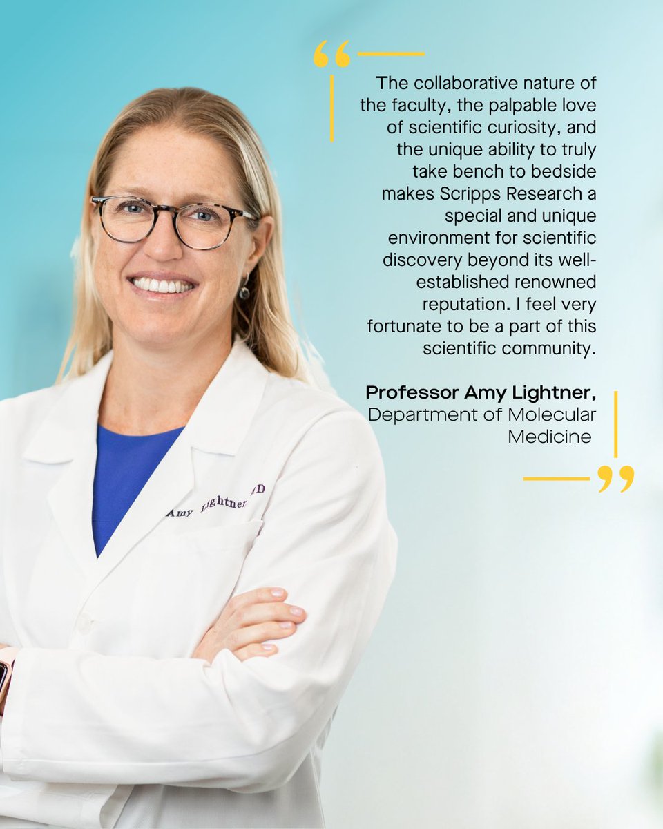 Scripps Research (@scrippsresearch) on Twitter photo Meet Prof. <a href="/AmyLightnerMD/">Amy Lee Lightner, MD</a> 👋 Lightner focuses on inflammatory bowel disease. Her lab uses organoids from human tissues to study its causes and discover novel therapeutics aimed at tissue regeneration and restoration. Meet Prof. <a href="/AmyLightnerMD/">Amy Lee Lightner, MD</a> 👋 Lightner focuses on inflammatory bowel disease. Her lab uses organoids from human tissues to study its causes and discover novel therapeutics aimed at tissue regeneration and restoration.
