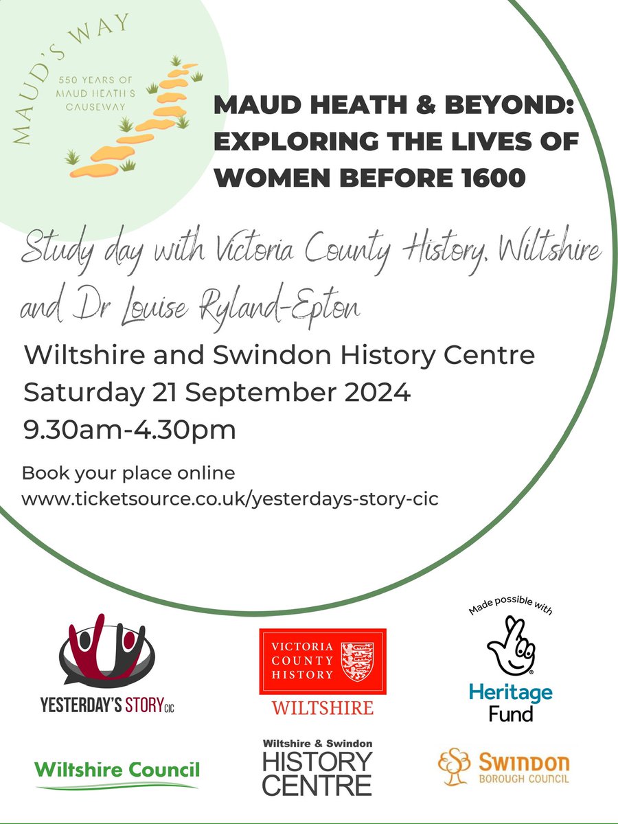 After debunking a few myths this week about Maud Heath, in September, some <a href="/VCH_London/">Victoria County History</a> friends (<a href="/mpforrest1967/">Mark Forrest</a>, <a href="/GraceOwen_90/">Grace Owen</a>, <a href="/john_hobnob/">John Chandler, Hobnob</a> &amp; more) and I will be delving into women’s lives before 1600 and possibly debunking a few more. 😁