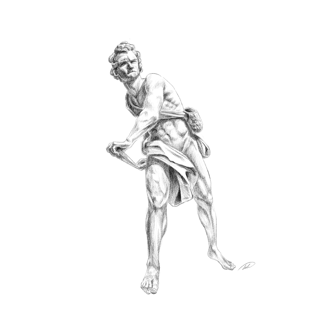 David, Bernini (1624) sculpture study