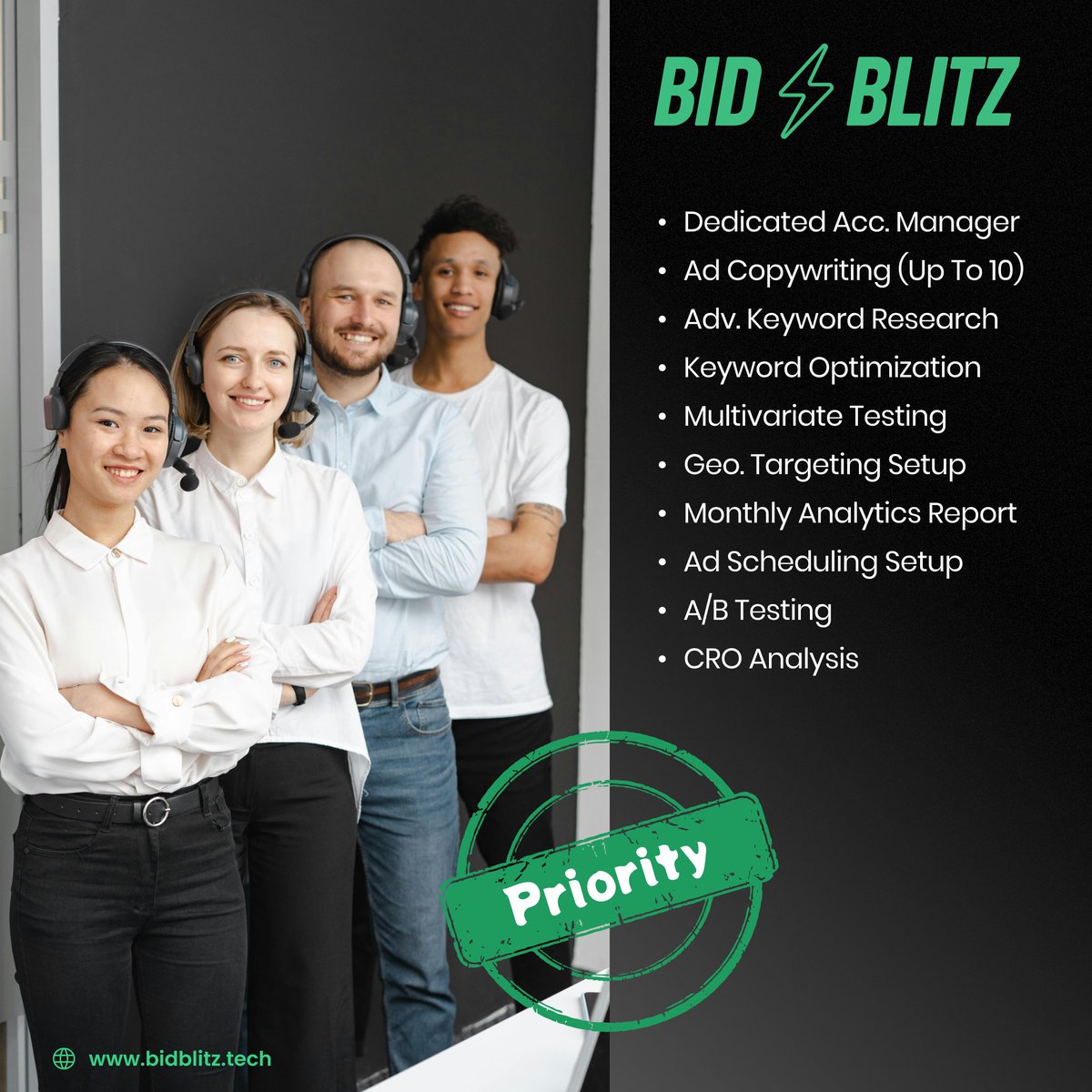 BidBlitz's tweet image. Get the ultimate experience with priority support and unlimited ad spend with Bid Blitz's Ultimate Plan!

 Learn more at bidblitz.tech 

#PrioritySupport #UltimatePlan #PPCExcellence #DigitalSuccess #ExpertSupport