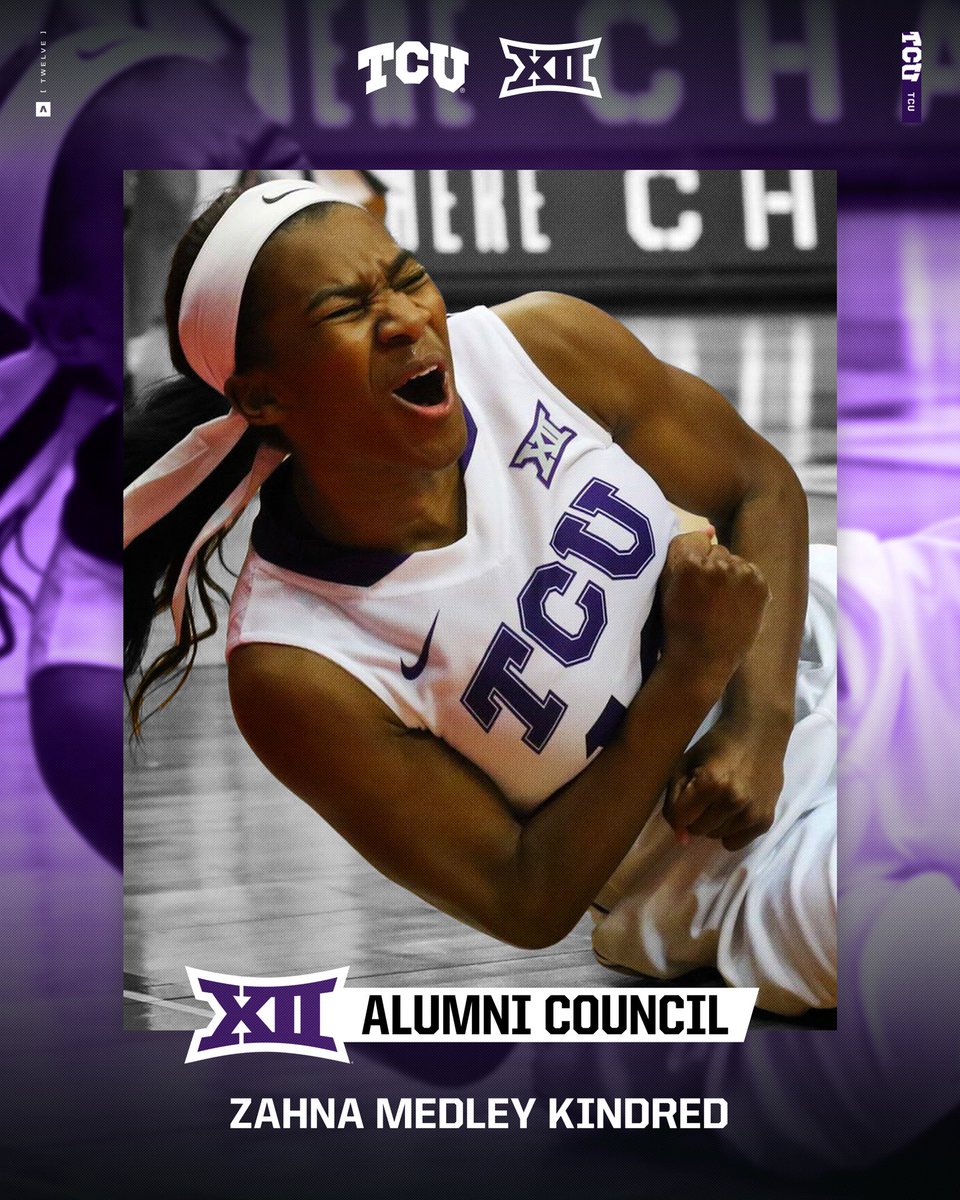 z_kindred_14's tweet photo. Feeling incredibly honored and blessed to represent @TCU_Athletics &amp; @tcuwbb in joining the first-ever alumni council for the @Big12Conference !

Excited to collaborate with such a talented group of individuals and see what we can accomplish together!

 #GoFrogs 🐸💜💚 https://t.co/Wjd2ZdUv5z