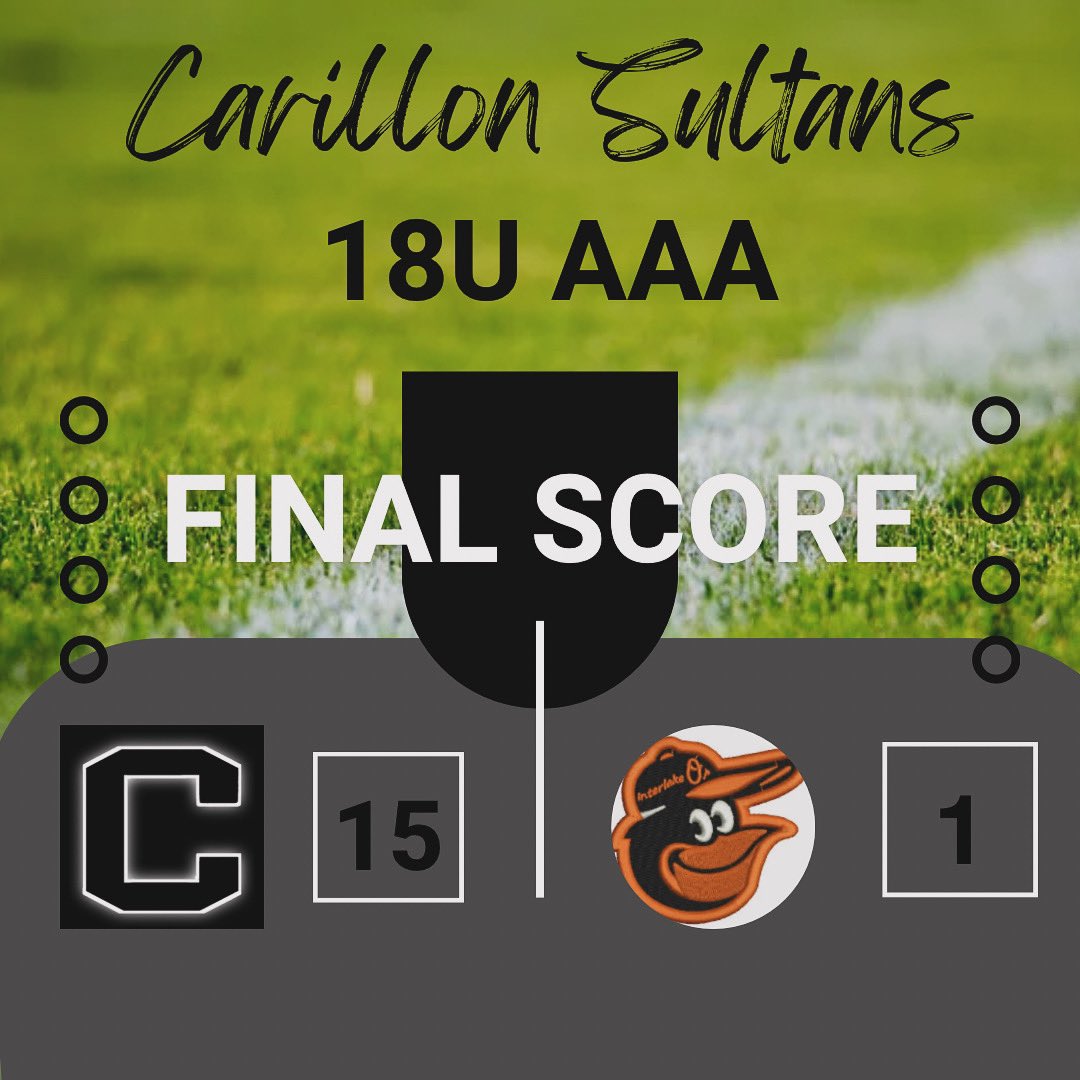 Carillon 18U AAA defeats Interlake in their last home field game. #carillonball #hardworkpaysoff