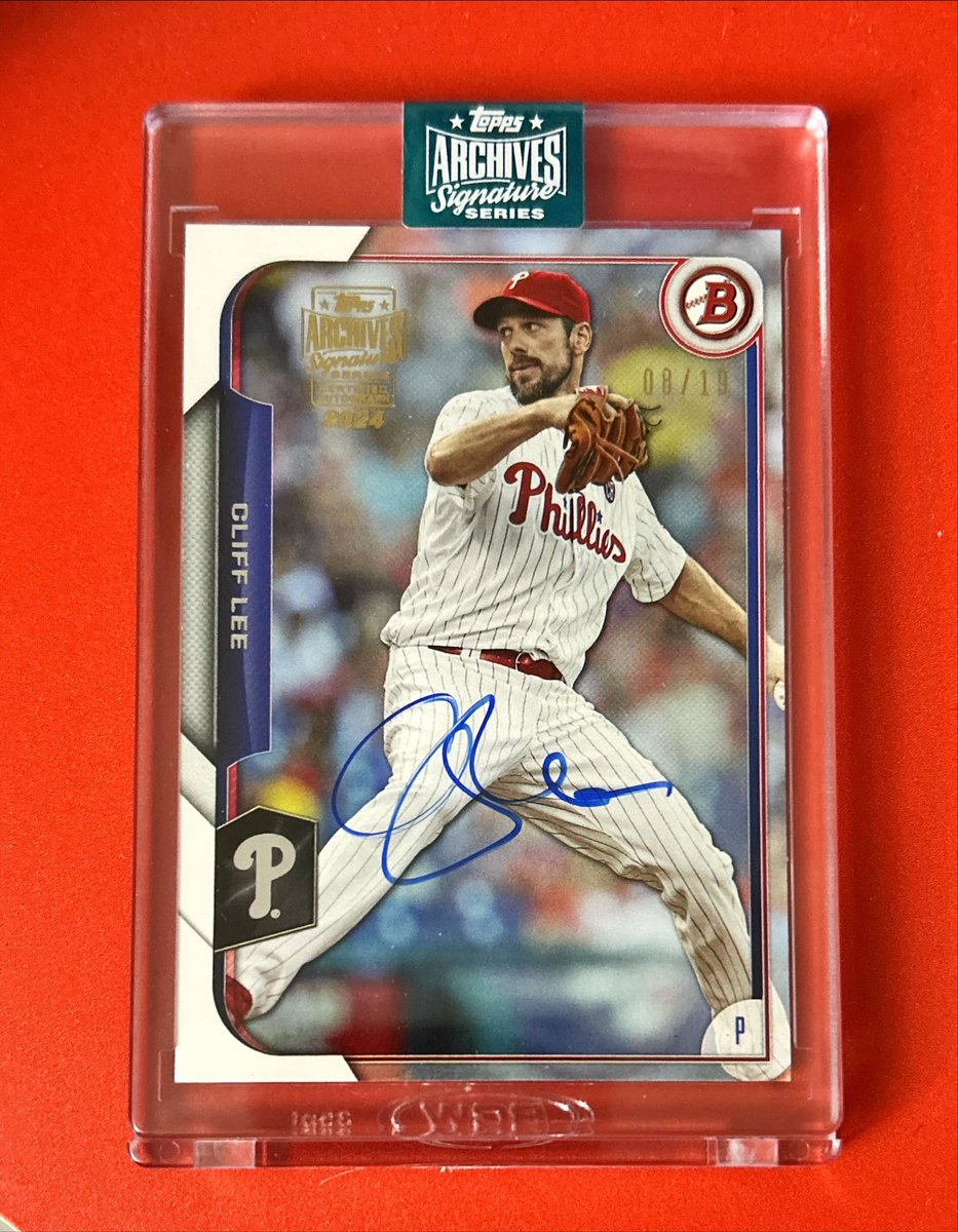 Day 132:

2024 Topps Archives Signature Series Retired Player Edition

2015 Bowman #’d 8/19

Cliff Lee

#phillies #baseballcards