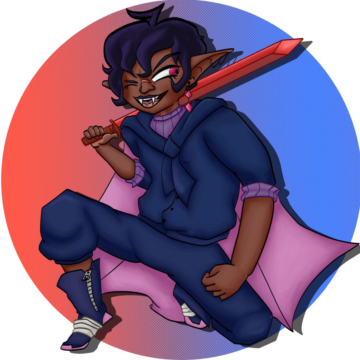 dapnee413's tweet photo. I should probably post the stuff I'm drawing on art fight here huh? Here's Luka, who  belongs to neonetkinz. Link to the attack in the reply. https://t.co/5PKlnllQbh
