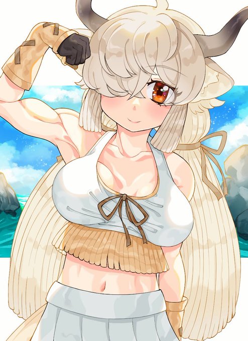 昔描いたこのムキムキヤクさん💪 今と色の塗り方全然違うけど、これはこれで好きなんだよな